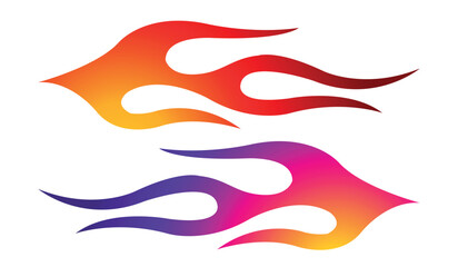 Tribal fire flame race car body side vinyl sticker vector eps art image file. Burning tires and flames sport car decal. Side speed decoration for cars, auto, truck, boat, suv, motorcycle.
