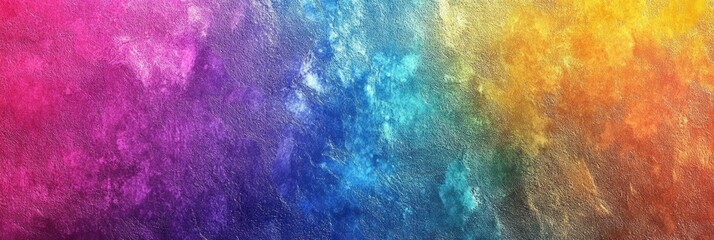 A textured surface displaying a gradient of vibrant colors across space