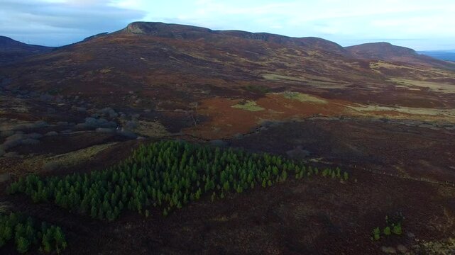 Aerial view of the Struie in the Scottish Highlands of northern Scotland UK 