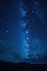 Fototapeta premium Sparkling starry night with dark blue sky and twinkling stars, twinkling lights, celestial display