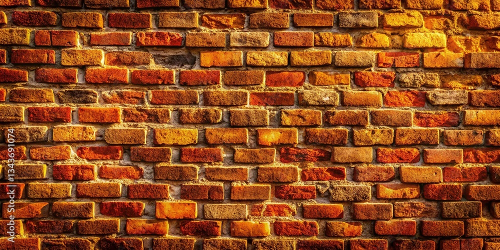 Poster ancient brick wall texture: rustic background image with rule of thirds composition