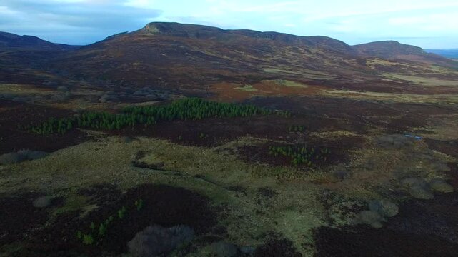 Aerial view of the Struie in the Scottish Highlands of northern Scotland UK 