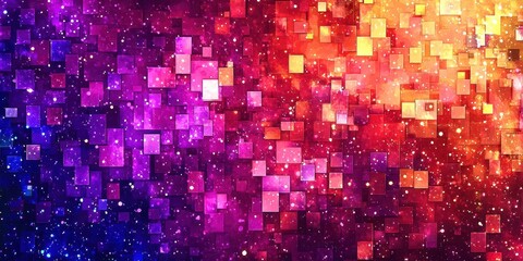 A colorful background with many small squares of different colors