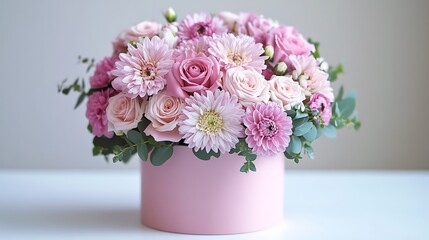 Fototapeta premium Beautiful bouquet of rose and chrysanthemums flower