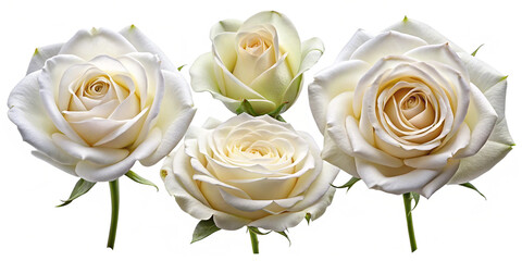 white rose set isolated
