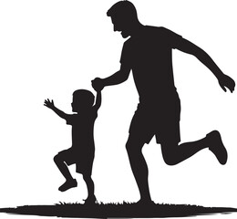 father and son playing