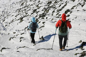 skiers on ski resort