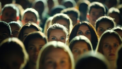 A sea of faces, a multitude of gazes, an ocean of humanity