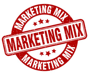 marketing mix stamp. marketing mix label. round grunge sign
