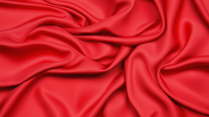 Obraz premium Elegant Flowing Red Silk Fabric on Black Background