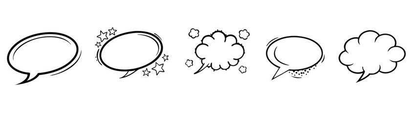 speech cloud bubble set isolated vector