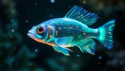Luminous Aquatic Wonder: A Glowing Fish in the Deep