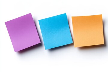 Fototapeta premium Colorful sticky notes arranged neatly on a table ready for organization and brainstorming tasks