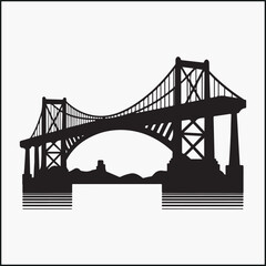 Obraz premium Bridge black silhouette