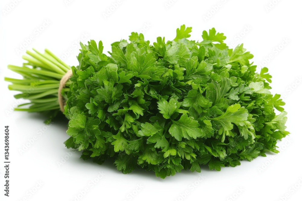 Aufkleber fresh bunch of cilantro displayed on a white background ready for culinary use in various dishes