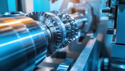Fototapeta premium Precision Engineering: Close-up of Industrial Machinery