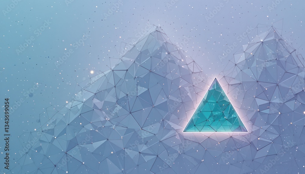 Poster dynamic abstract design featuring geometric triangles digital art futuristic environment graphics mo