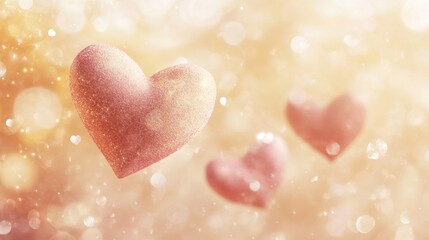 Fototapeta premium Floating Hearts: A Tender Valentine's Day Image