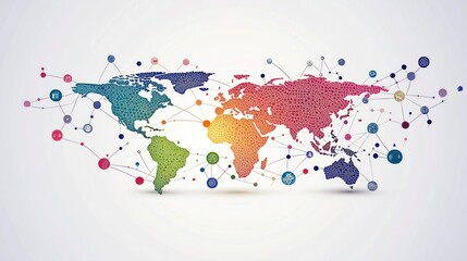 Fototapeta premium Global Network Connectivity: A Visual Representation of Worldwide Interconnection