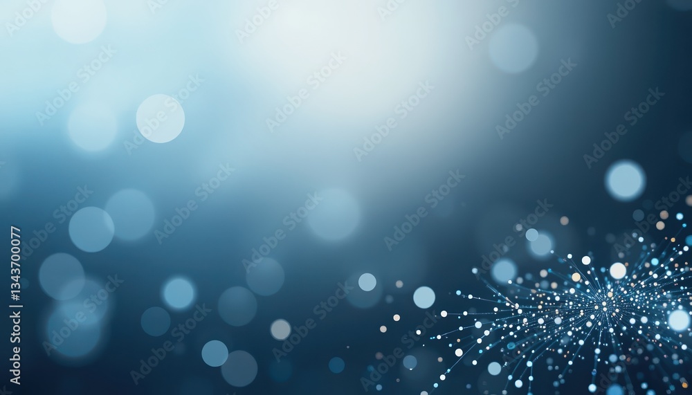 Poster stunning light reflections and bokeh effects abstract background digital art soft blue tones close-u