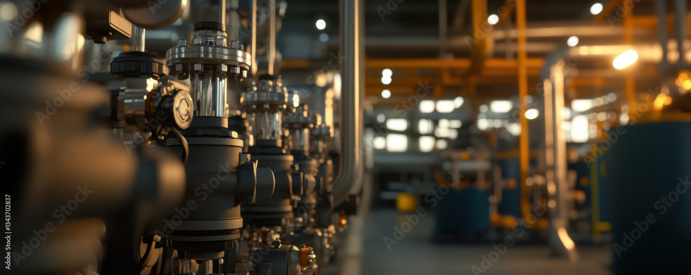 Aufkleber high angle shot of complex network of pipes and valves in industrial setting, showcasing intricate d