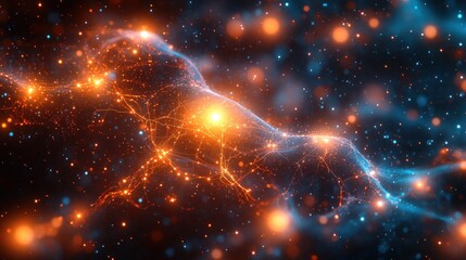 Abstract cosmic nebula swirling through space