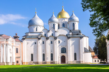 Saint Sophia cathedral in Novgorod Kremlin in summer