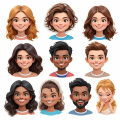 Diverse Cartoon Avatar Set
