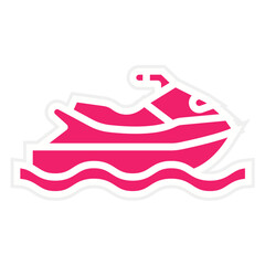 Vector Design Jet Ski Icon Style