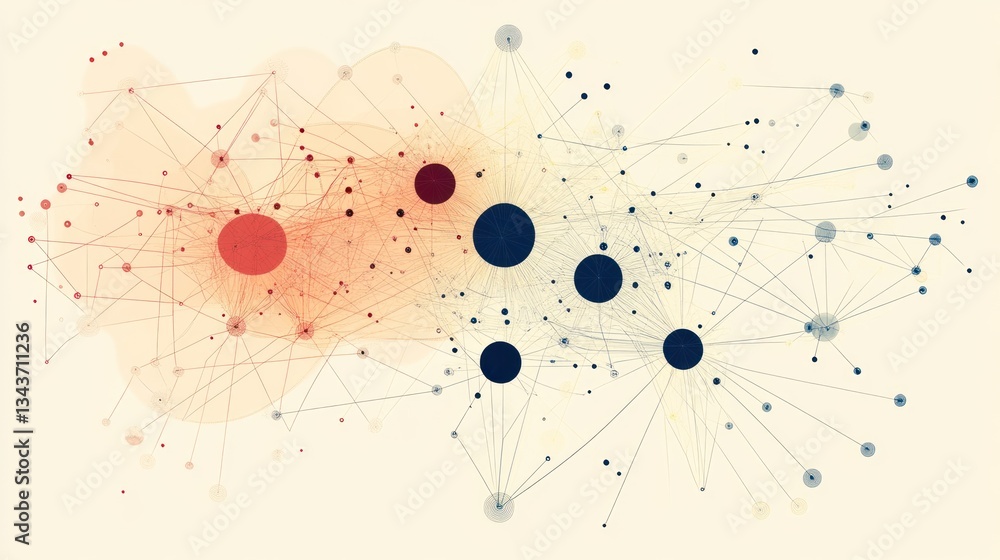 Poster abstract network visualization: interconnected nodes and relationships
