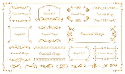Labels and badges, retro ribbons. Vintage typographic design elements set. luxury ornate logo symbols, calligraphy swirls, flourishes. Vector set borders and frames..eps