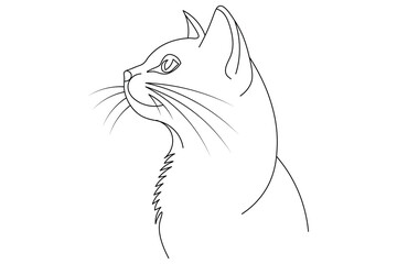 Continuous one line cat pet art outline vector illustration design

