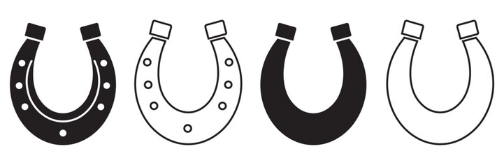 Horse and horseshoe vector silhouette, Vector Farm cowboy rodeo