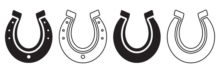 Horse and horseshoe vector silhouette, Vector Farm cowboy rodeo