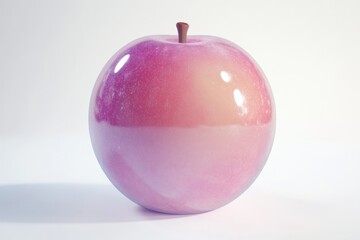 A glossy, pink apple with subtle speckles, digitally rendered on a white background.
