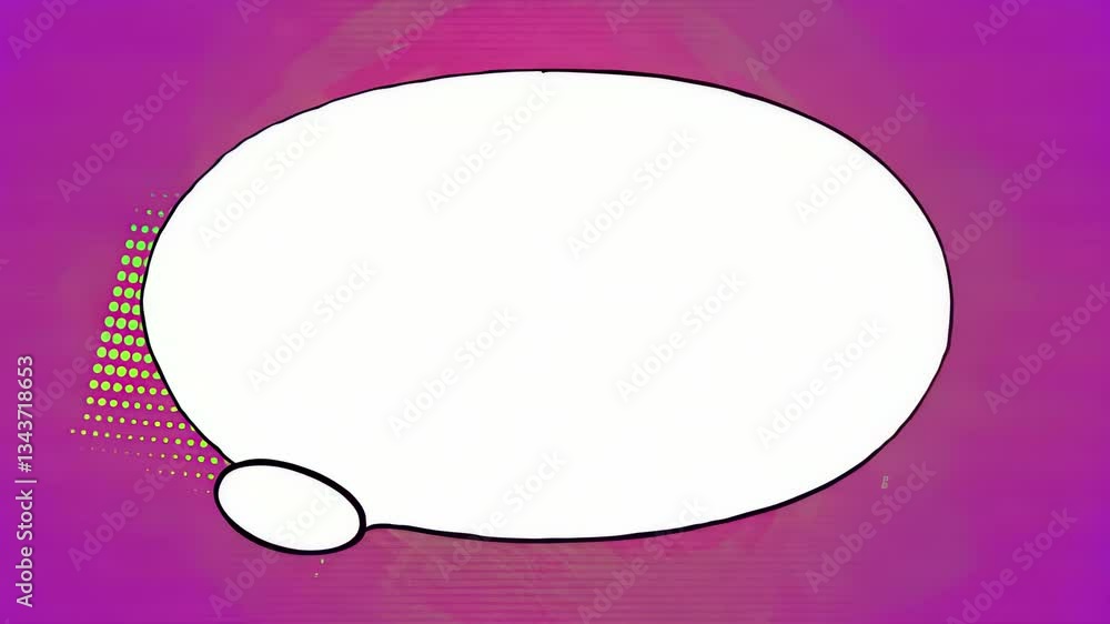 Poster vibrant pop art style with abstract colorful background featuring blank speech bubble for creative e