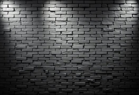 Fototapeta Rustic gray brick wall texture, dramatic spotlight highlight, background, material