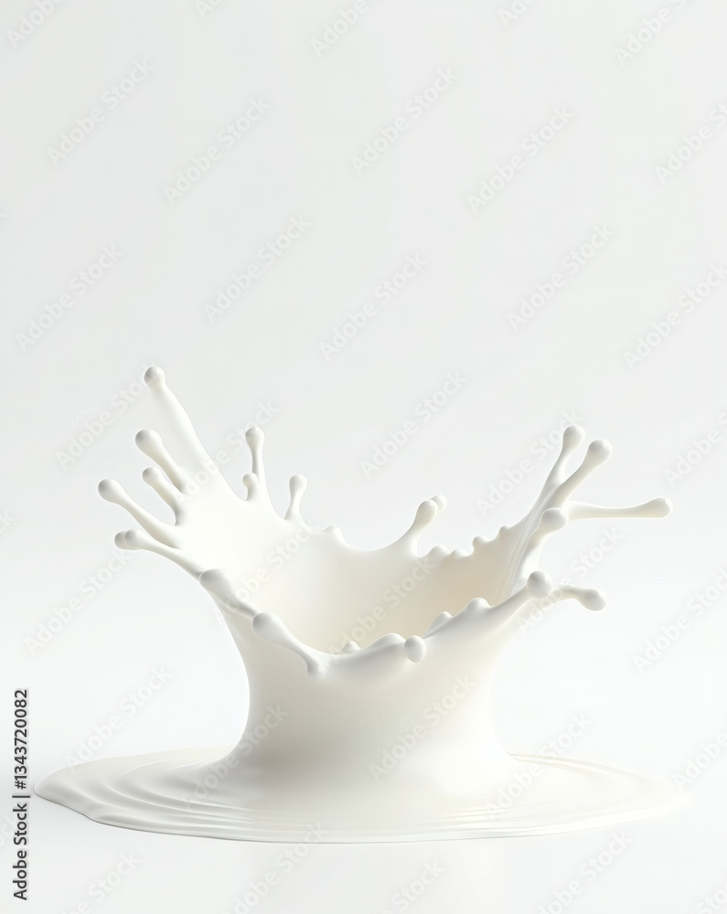 Aufkleber splashing milk artfully creates a beautiful crown shape with many droplets, creating an elegant and dynamic picture