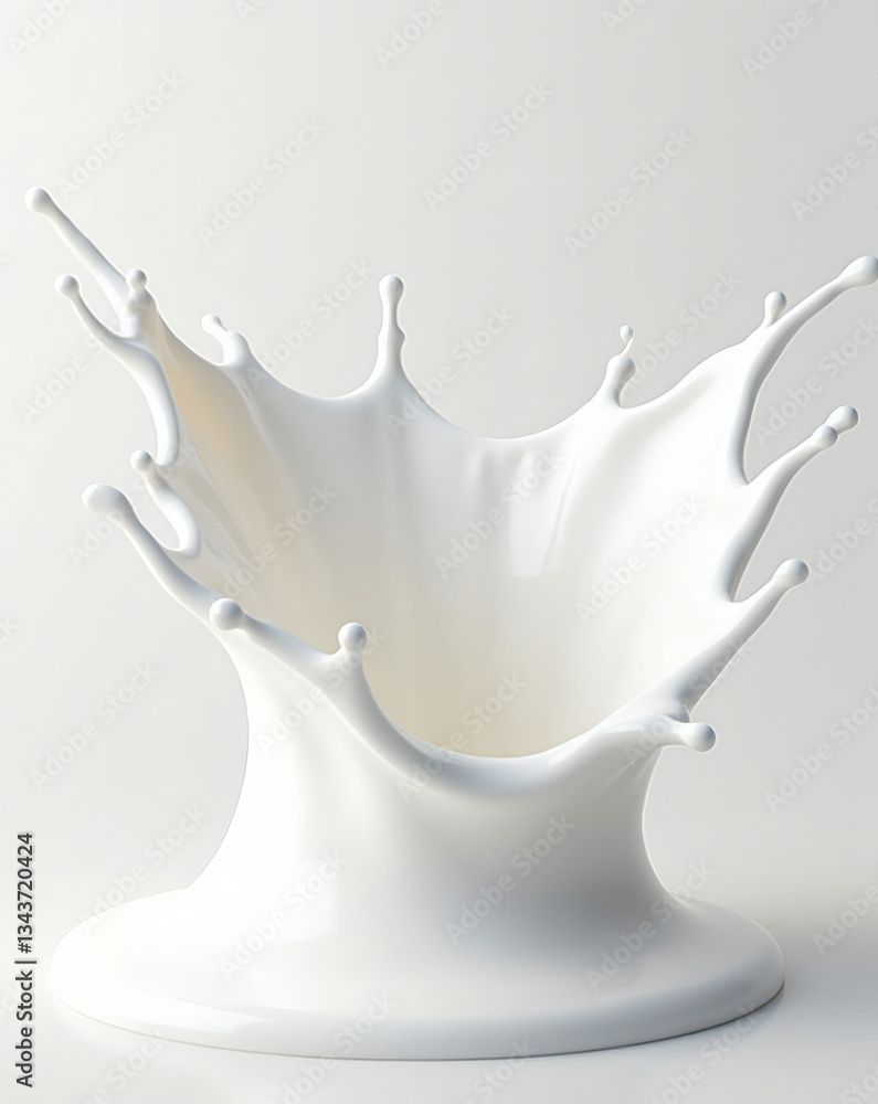 Aufkleber a detailed shot of a fresh milk splash, showing the dynamic movement and texture of the liquid