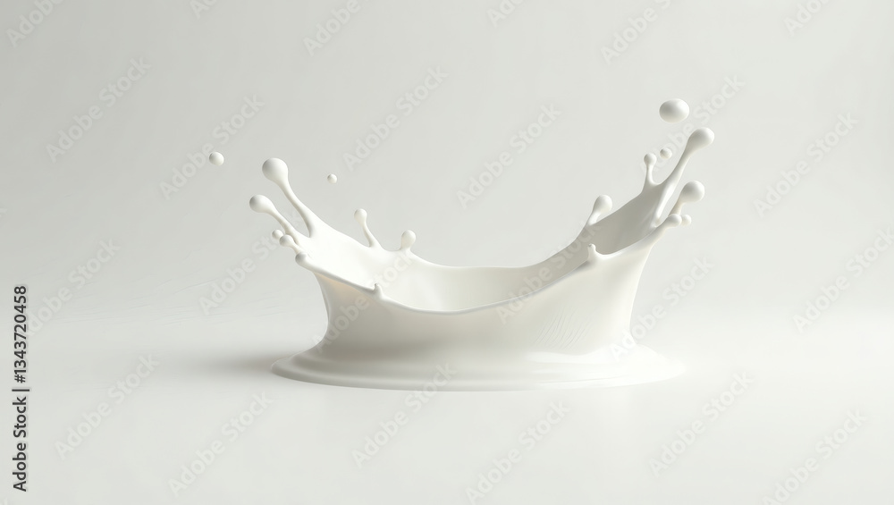 Aufkleber a milk splash forming a crown shape, with droplets scattering around. it's a dynamic display of liqu
