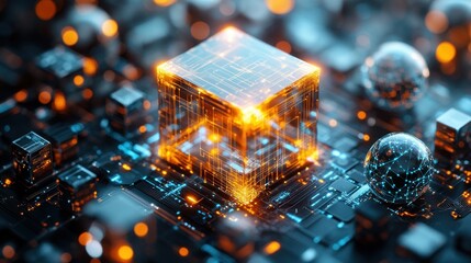 Advanced technological cube on circuit board