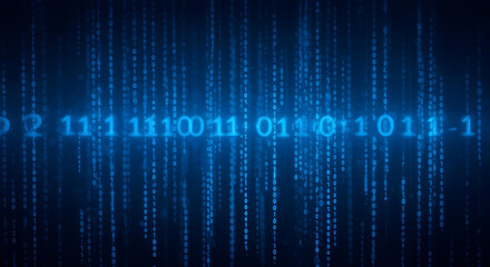 Obraz premium 3D Digital Coding and Binary Tech in the Cyber Electronics Era Futuristic Circuitry 