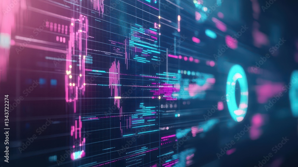 Poster vibrant computer screen displaying soft pink and blue background colors creating a calming and moder