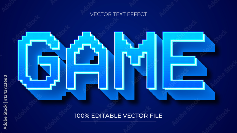 Aufkleber pixel game editable text effect template