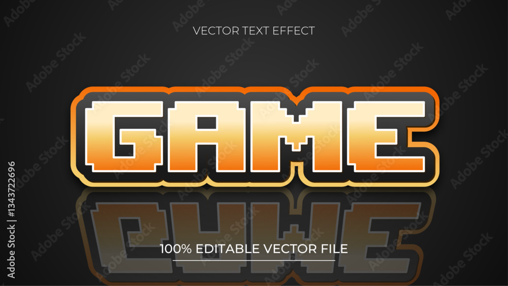 Aufkleber pixel game editable text effect template