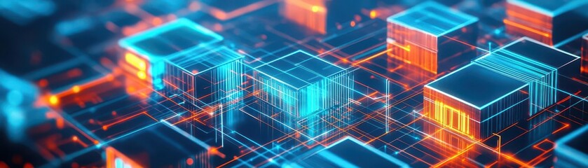 Vibrant Abstract 3D Cubes Forming Intricate Patterns with Vivid Colors and Dynamic Shadows Creating a Modern and Engaging Visual Experience