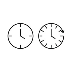 clock time icon vector design line style