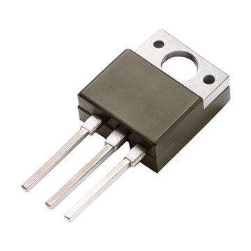 metal oxide semiconductor field effect transistor MOSFET isolated on a white background for electronics use