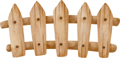 watercolor wooden fence