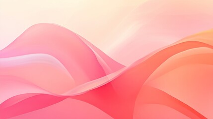 Abstract Pink and Orange Waves: A Serene Digital Artwork